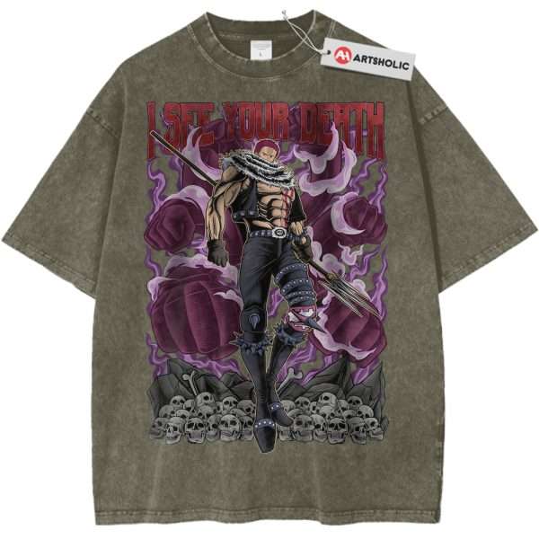 Charlotte Katakuri Shirt, One Piece Shirt, Anime Shirt, Vintage T-Shirt - Gray Green, XL