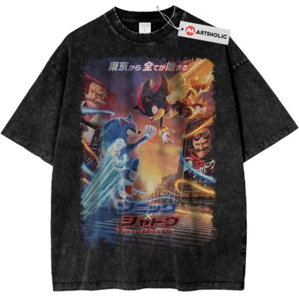 Shadow vs Sonic the Hedgehog Shirt, Animated Shirt, Vintage T-Shirt