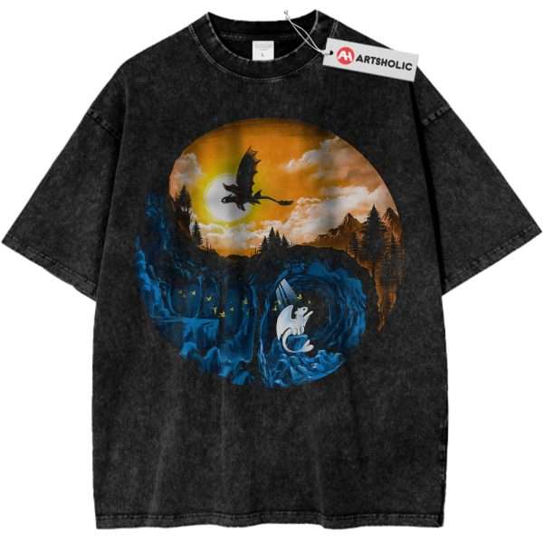 Toothless and Light Fury Shirt, How to Train Your Dragon Shirt, Animated Shirt, Vintage T-Shirt