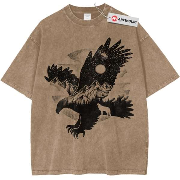Eagle and Wolf Shirt, Nature Landscape Shirt, Animal Lover Shirt, Vintage T-Shirt