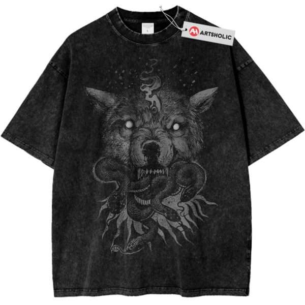 Wolf vs Snake Shirt, Animal Shirt, Vintage T-Shirt