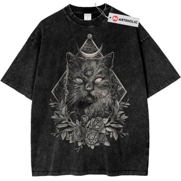 Black Magic Cat Shirt, Animal Lover Shirt, Vintage T-Shirt