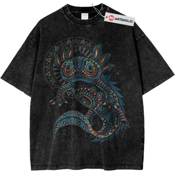 Tribal Axolotl Shirt, Animal Shirt, Vintage T-Shirt