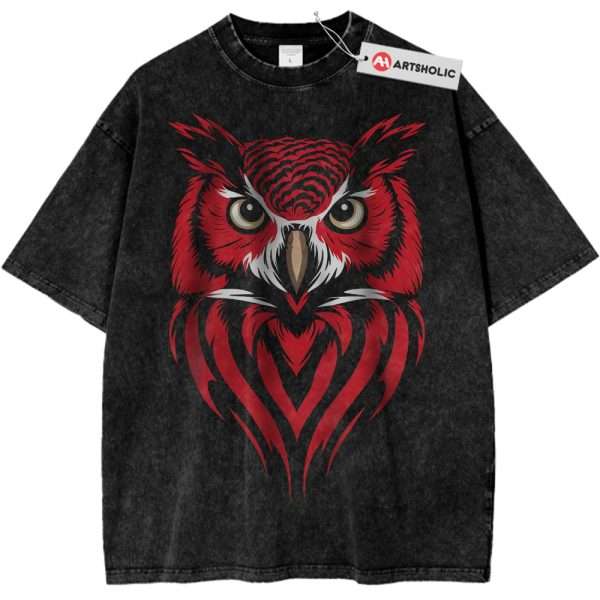 Red Owl Shirt, Animal Shirt, Vintage Tee
