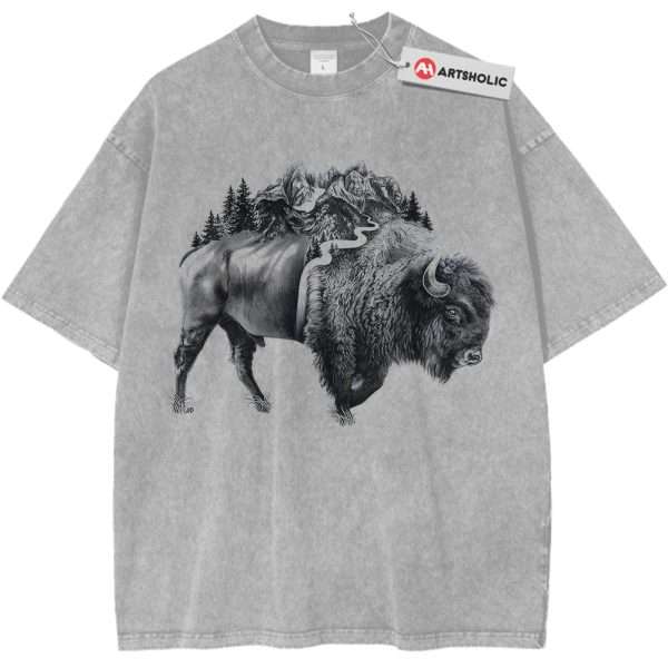 Mountain Bison Shirt, Wildlife and Nature Animal Shirt, Vintage T-Shirt