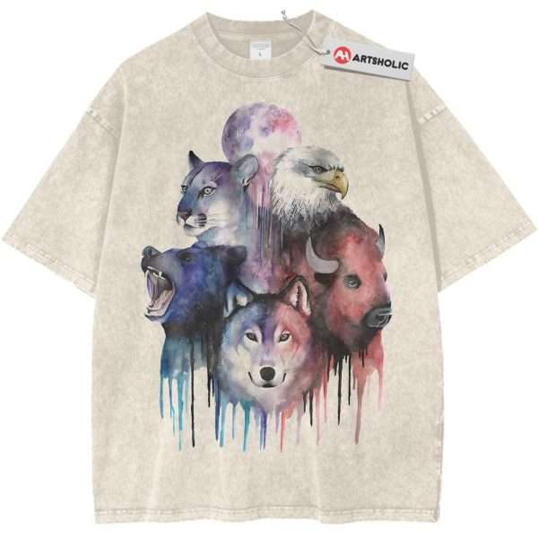 Gray Wolf, Cougar, Bald Eagle, Grizzly Bear and Bison Shirt, Majestic Animal Shirt, Vintage T-Shirt