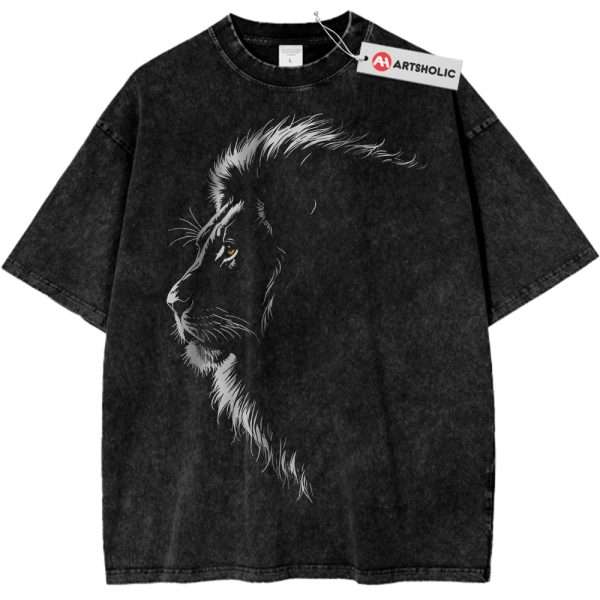 Majestic Lion Shirt, Wildlife Silhouette Shirt, Vintage Tee