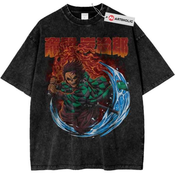 Skull Tanjiro Kamado Shirt, Demon Slayer Shirt, Anime Shirt, Vintage T-Shirt