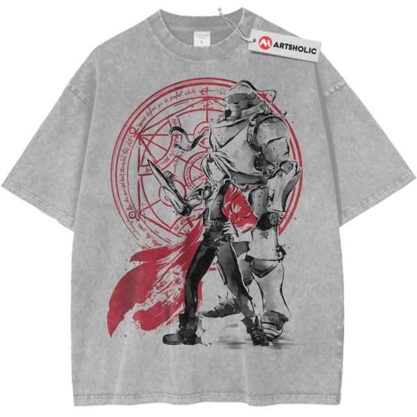 Alphonse vs Edward Elric Shirt, Fullmetal Alchemist Shirt, Anime Shirt, Vintage T-Shirt - Light Gray, 2XL