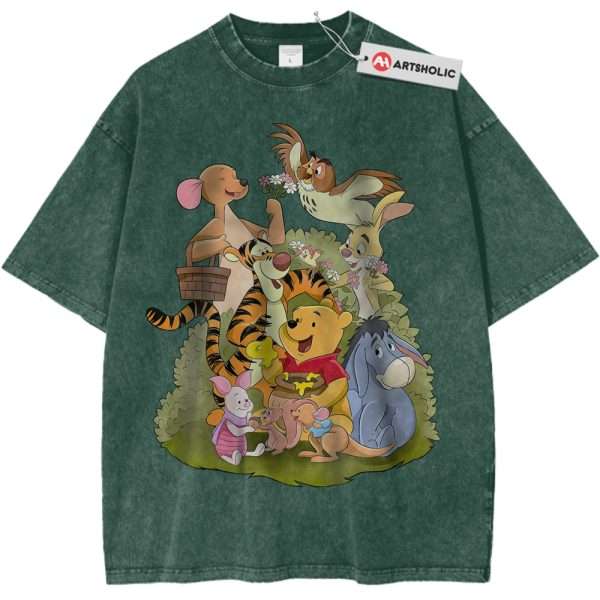 Winnie the Pooh Shirt, Animated Shirt, Vintage T-Shirt - Dark Green, 3XL