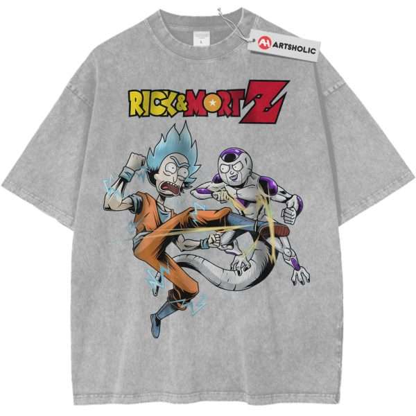 Dragon Ball x Rick and Morty Shirt, Animated Shirt, Vintage T-Shirt - Light Gray, XL