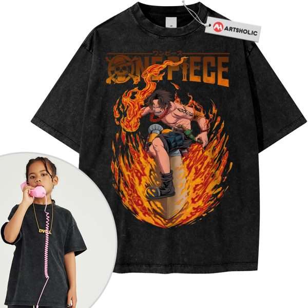 Portgas D Ace Shirt For Kids, One Piece Shirt For Kids, Anime Shirt For Kids, Vintage Tee For Kids