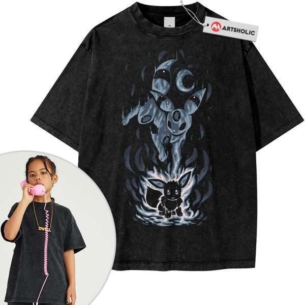 Umbreon Shirt For Kids, Eevee Shirt For Kids, Pokemon Shirt For Kids, PKM Shirt For Kids, Anime Shirt For Kids, Vintage Tee For Kids