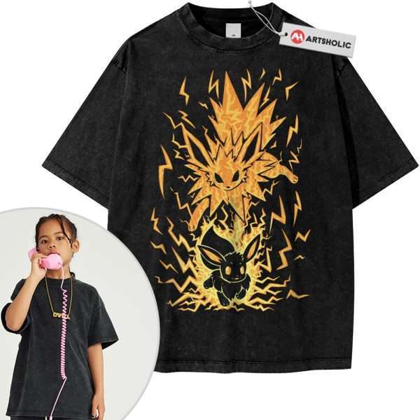 Jolteon Shirt For Kids, Eevee Shirt For Kids, Pokemon Shirt For Kids, PKM Shirt For Kids, Anime Shirt For Kids, Vintage Tee For Kids