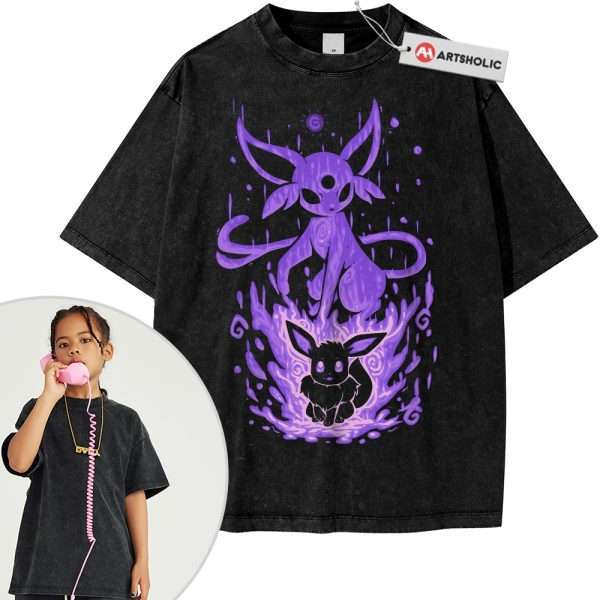 Espeon Shirt For Kids, Eevee Shirt For Kids, Pokemon Shirt For Kids, PKM Shirt For Kids, Anime Shirt For Kids, Vintage Tee For Kids