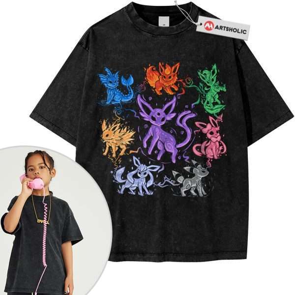 Eevee Evolution Shirt For Kids, Pokemon Shirt For Kids, PKM Shirt For Kids, Anime Shirt For Kids, Vintage Tee For Kids