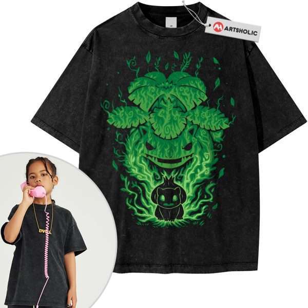 Bulbasaur Shirt For Kids, Venusaur Shirt For Kids, Pokemon Shirt For Kids, PKM Shirt For Kids, Anime Shirt For Kids, Vintage Tee For Kids