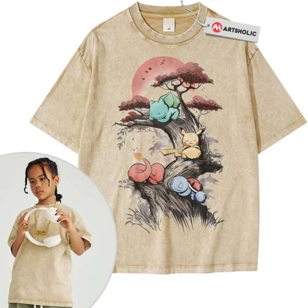 Bulbasaur Shirt For Kids, Squirtle Shirt For Kids, Charmander Shirt For Kids, Pikachu Shirt For Kids, Pokemon Shirt For Kids, PKM Shirt For Kids, Anime Shirt For Kids, Vintage Tee For Kids