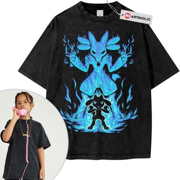 Lucario Shirt For Kids, Riolu Shirt For Kids, Pokemon Shirt For Kids, PKM Shirt For Kids, Anime Shirt For Kids, Vintage Tee For Kids
