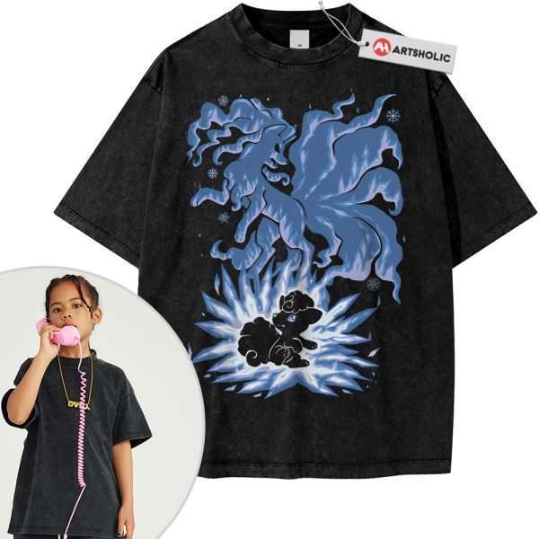 Alolan Ninetales Shirt For Kids, Vulpix Shirt For Kids, Pokemon Shirt For Kids, PKM Shirt For Kids, Anime Shirt For Kids, Vintage Tee For Kids