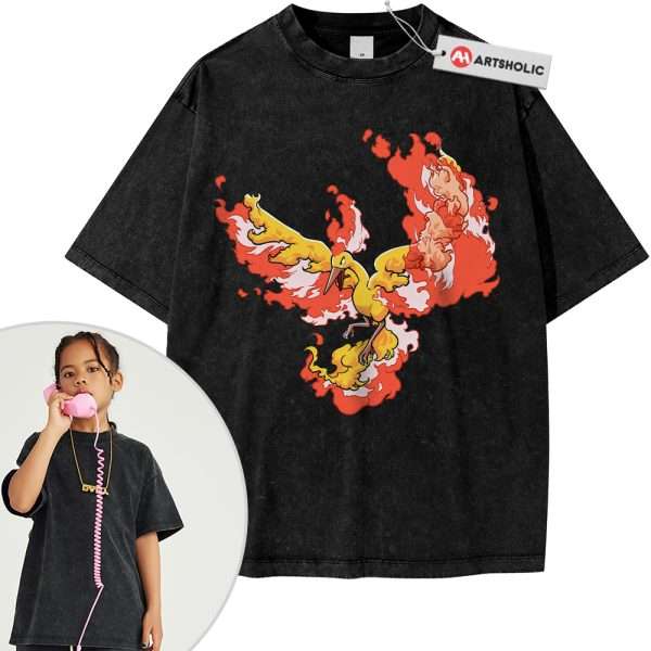 Moltres Shirt For Kids, Pokemon Shirt For Kids, PKM Shirt For Kids, Anime Shirt For Kids, Vintage T-Shirt For Kids