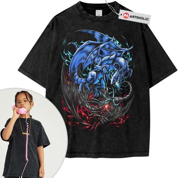 Blue-Eyes White Dragon vs Red-Eyes Black Dragon Shirt For Kids, Anime Shirt For Kids, Vintage T-Shirt For Kids
