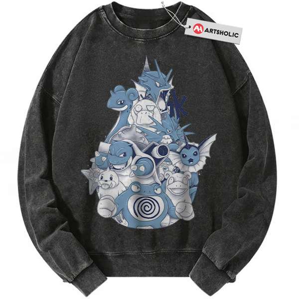 Water Class Pokemon Sweatshirt, PKM Sweatshirt, Anime Sweatshirt, Vintage Sweatshirt