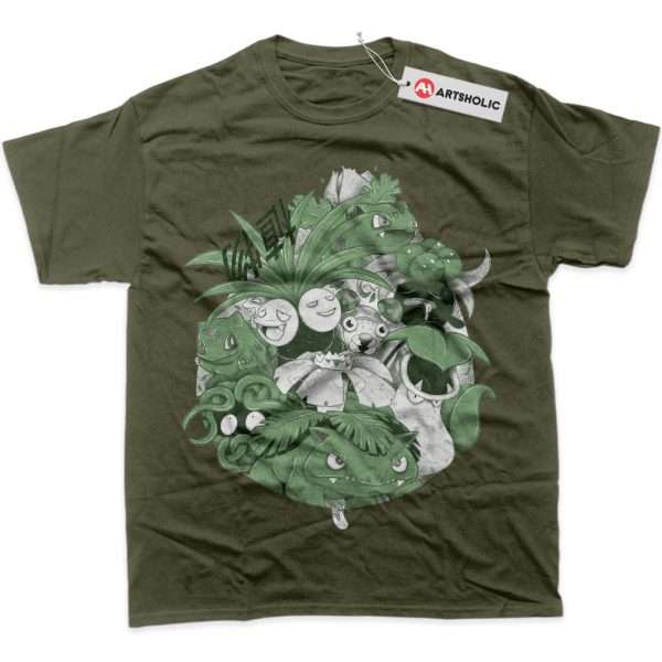 Grass Class Pokemon Shirt, PKM Shirt, Anime Shirt, Graphic T-Shirt