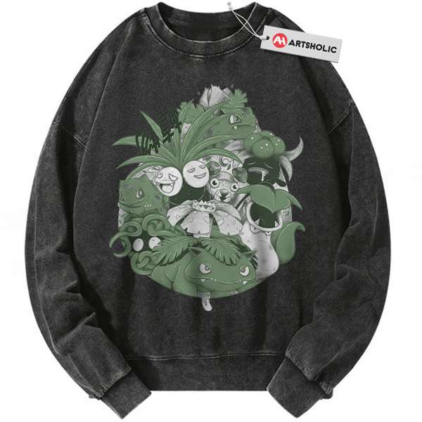 Grass Class Pokemon Sweatshirt, PKM Sweatshirt, Anime Sweatshirt, Vintage Sweatshirt