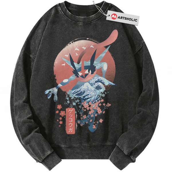 Greninja Sweatshirt, Pokemon Sweatshirt, PKM Sweatshirt, Anime Sweatshirt, Vintage Sweatshirt