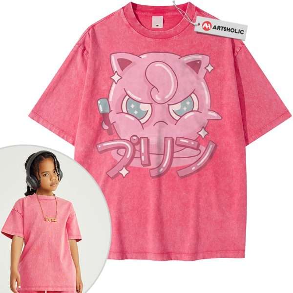 Jigglypuff Shirt For Kids, Pokemon Shirt For Kids, PKM Shirt For Kids, Anime Shirt For Kids, Vintage Tee For Kids