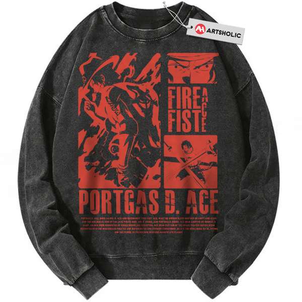 Portgas D Ace Sweatshirt, One Piece Sweatshirt, Anime Sweatshirt, Vintage Sweatshirt