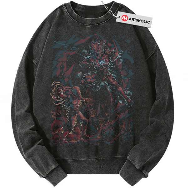 Saitama vs Boros Sweatshirt, One Punch Man Sweatshirt, Anime Sweatshirt, Vintage Sweatshirt