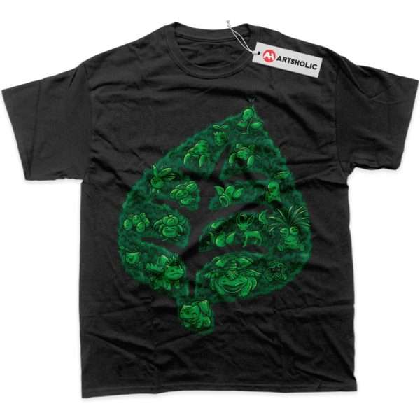 Grass-Type Pokemon Shirt, PKM Shirt, Anime Shirt, Graphic T-Shirt