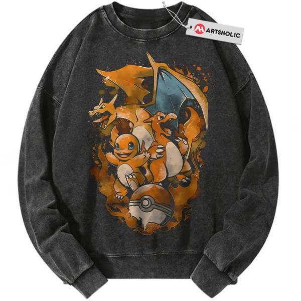 Charmander - Charmeleon - Charizard Sweatshirt, Pokemon Sweatshirt, PKM Sweatshirt, Anime Sweatshirt, Vintage Sweatshirt