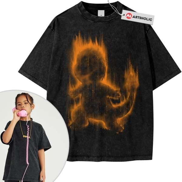 Charmander Shirt For Kids, Pokemon Shirt For Kids, PKM Shirt For Kids, Anime Shirt For Kids, Vintage Tee For Kids