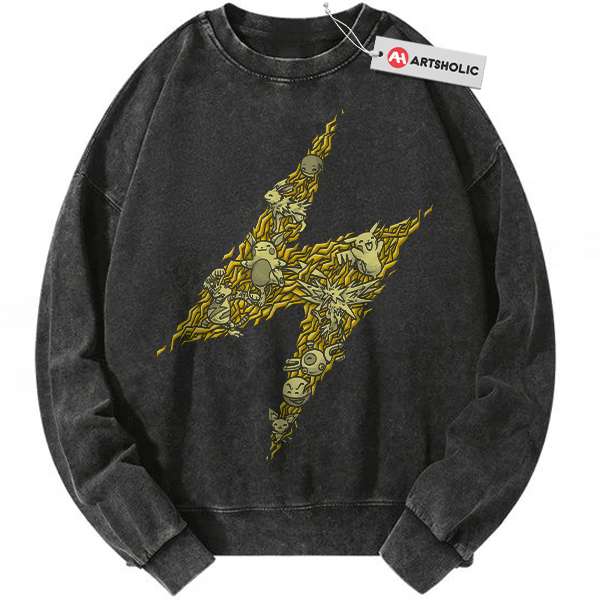 Electric-Type Pokemon Sweatshirt, PKM Sweatshirt, Anime Sweatshirt, Vintage Sweatshirt