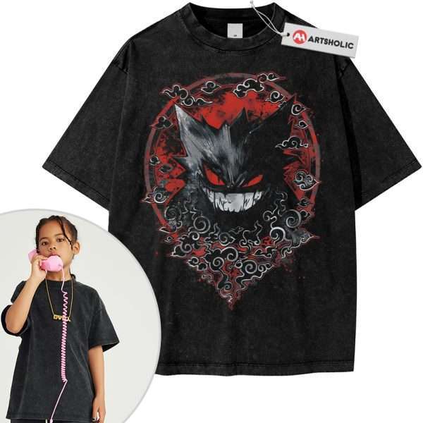 Gengar Shirt For Kids, Pokemon Shirt For Kids, PKM Shirt For Kids, Anime Shirt For Kids, Vintage Tee For Kids