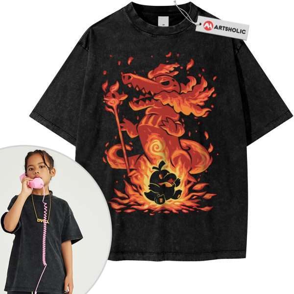 Fuecoco vs Skeledirge Shirt For Kids, Pokemon Shirt For Kids, PKM Shirt For Kids, Anime Shirt For Kids, Vintage T-Shirt For Kids
