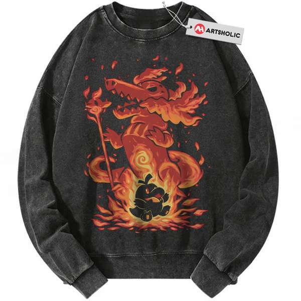 Fuecoco vs Skeledirge Sweatshirt, Pokemon Sweatshirt, PKM Sweatshirt, Anime Sweatshirt, Vintage Sweatshirt