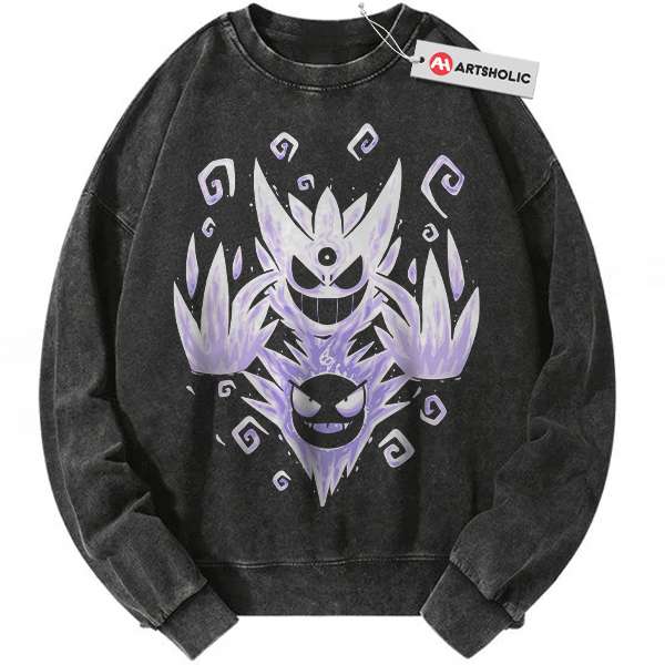 Gatsly vs Mega Gengar Sweatshirt, Pokemon Sweatshirt, PKM Sweatshirt, Anime Sweatshirt, Vintage Sweatshirt