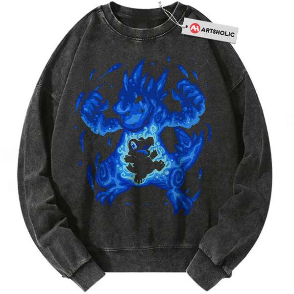 Totodile vs Feraligatr Sweatshirt, Pokemon Sweatshirt, PKM Sweatshirt, Anime Sweatshirt, Vintage Sweatshirt