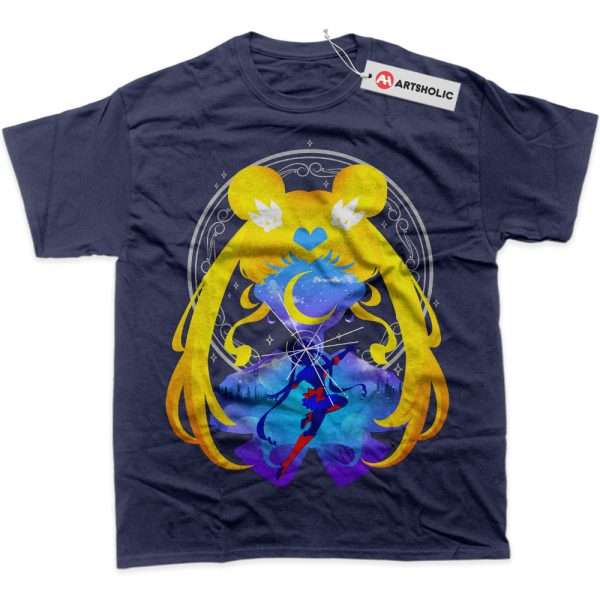 Usagi Tsukino Shirt, Sailor Moon Shirt, Anime Shirt, Graphic T-Shirt - Navy, 2XL