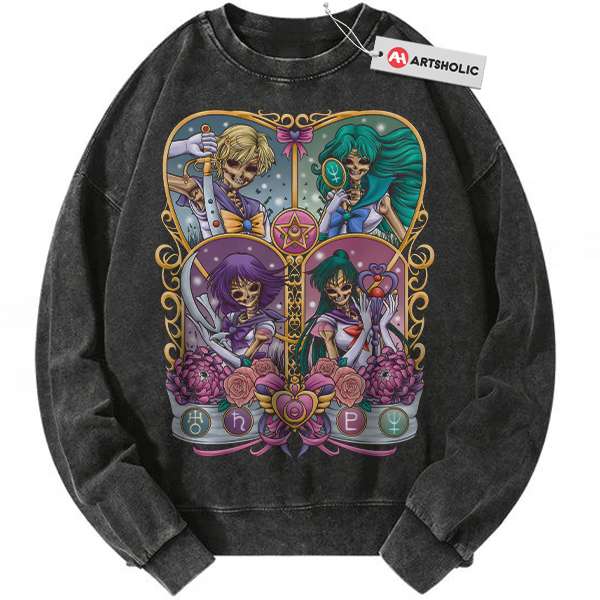 Skull Sailor Moon Sweatshirt, Anime Sweatshirt, Vintage Sweatshirt