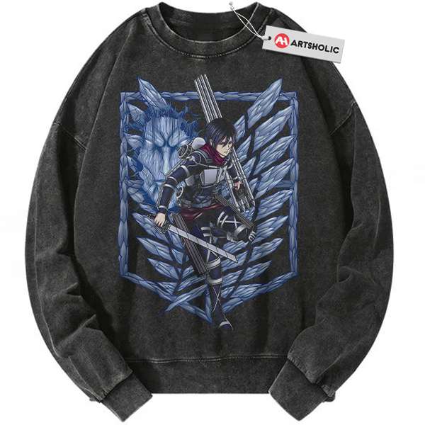 Mikasa Ackerman Sweatshirt, Attack On Titan Sweatshirt, AOT Sweatshirt, Anime Sweatshirt, Vintage Sweatshirt