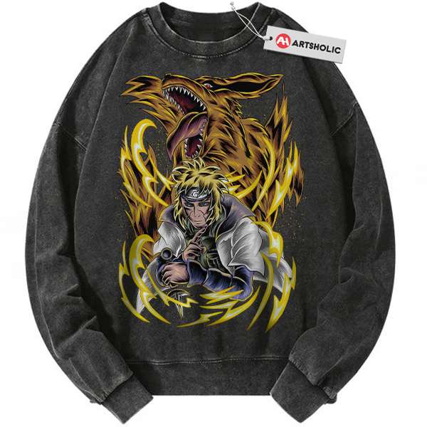 Minato Namikaze vs Kurama Sweatshirt, Naruto Sweatshirt, Anime Sweatshirt, Vintage Sweatshirt