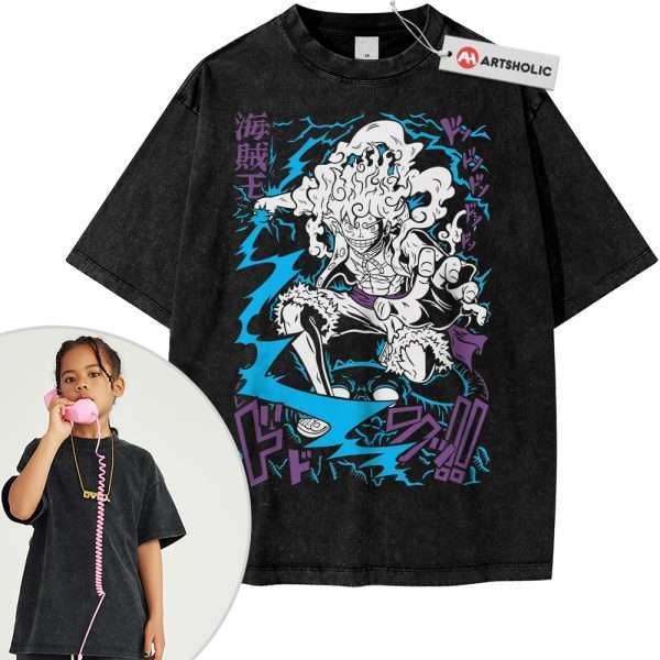 Sun God Nika - Monkey D Luffy Shirt For Kids, One Piece Shirt For Kids, Anime Shirt For Kids, Vintage T-Shirt For Kids