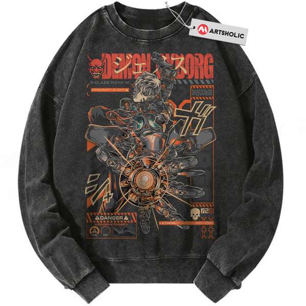 Genos Sweatshirt, One Punch Man Sweatshirt, Anime Sweatshirt, Vintage Sweatshirt