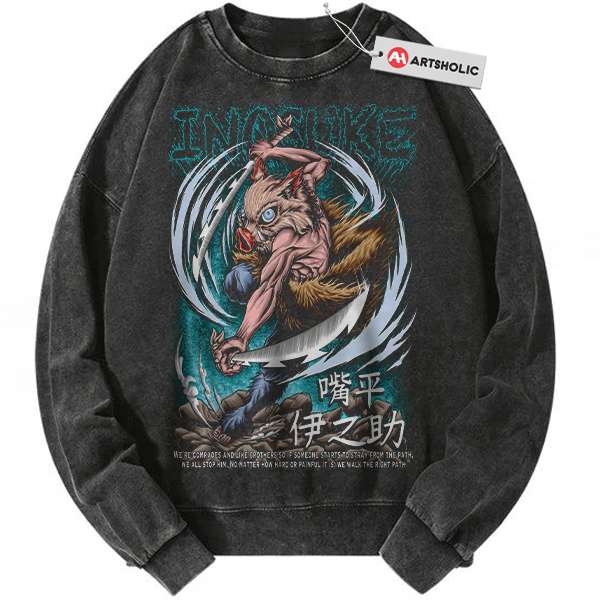 Inosuke Hashibira Sweatshirt, Demon Slayer Sweatshirt, Anime Sweatshirt, Vintage Sweatshirt