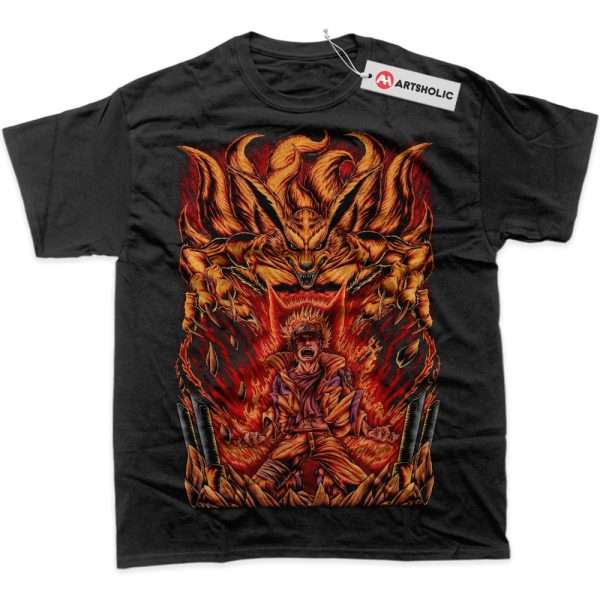 Kurama vs Naruto Uzumaki Shirt, Anime Shirt, Graphic T-Shirt